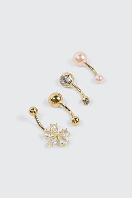 Ardene 6-Pack 14K Gold Plated Flower Nose Studs