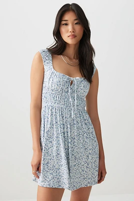 Ardene Milkmaid Mini Dress in White | Size | Elastane/Viscose