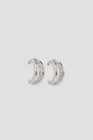 Ardene Triple Thick Hoop Earrings in Silver | Stainless Steel