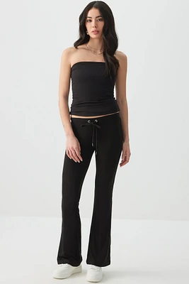 Ardene Super Soft Low Waist Flare Leggings in Black | Size | Polyester/Elastane | Eco-Conscious