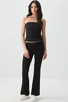 Ardene Super Soft Low Waist Flare Leggings in Black | Size | Polyester/Elastane | Eco-Conscious