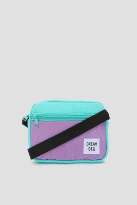 Ardene Colorblock Crossbody Bag in Lilac | Nylon