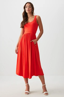Ardene Super Soft Midi Dress with Slit in | Size | Polyester/Elastane | Eco-Conscious