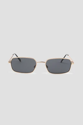 Ardene Gold Frame Rectangular Sunglasses in Black
