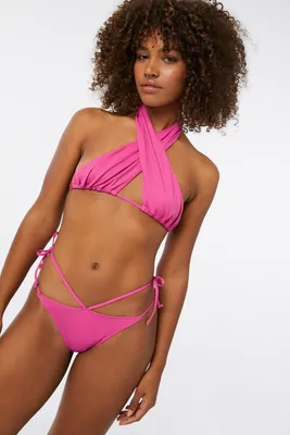 Ardene Multi String Bikini Bottom in Pink | Size | Microfiber