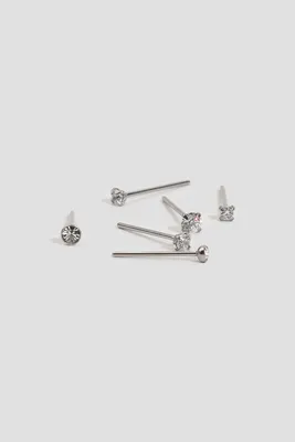 Ardene 6-Pack Nose Studs in Silver