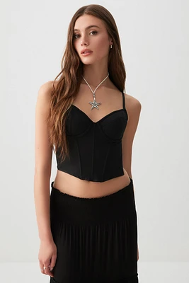 Ardene Ultra Crop Bustier in Black | Size | Cotton/Elastane