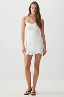 Ardene Mini Bodycon Tank Dress with Ruffled Hem in | Size | Elastane/Polyamide