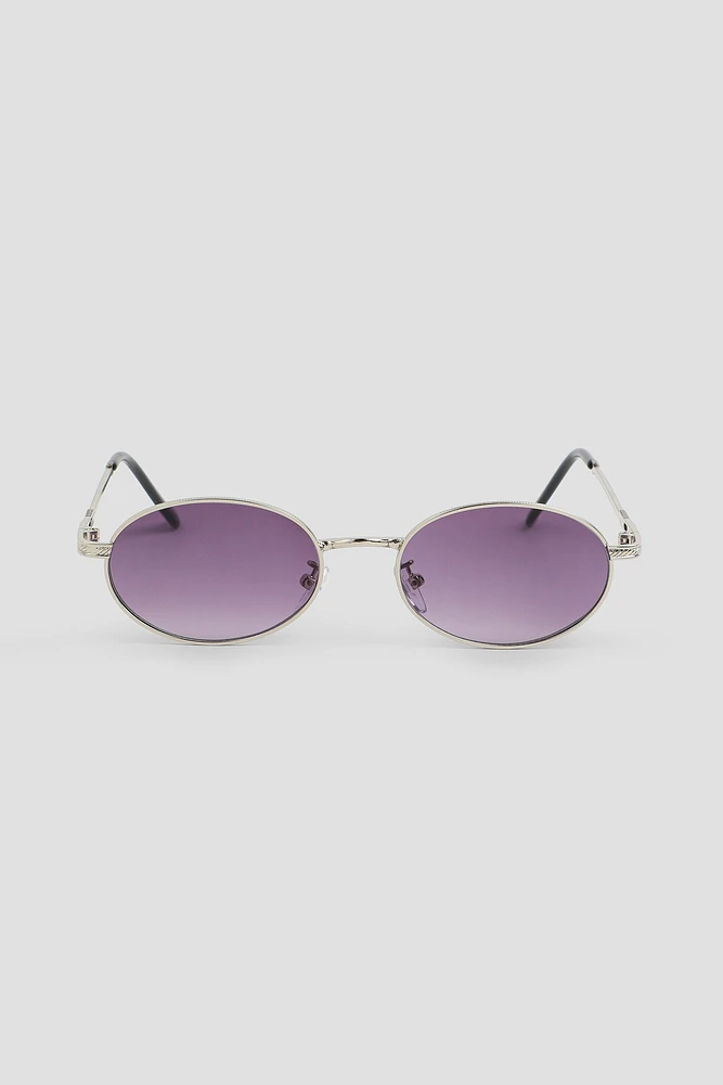 Ardene Oval Sunglasses in Silver