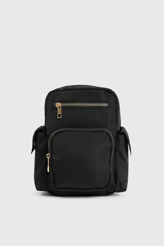 Ardene Nylon Sling Bag in Black | Polyester/Nylon | Eco-Conscious