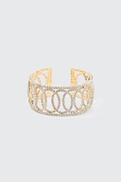 Ardene Rhinestone Loop Bangle in Gold
