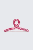 Ardene Gingham Loop Hair Claw in Medium Pink