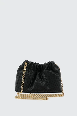 Ardene Weaved Crossbody Bag in Black | 100% Recycled Polyester | Eco-Conscious