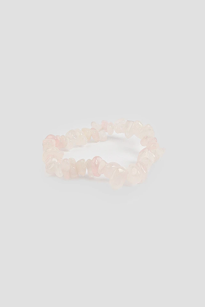 Ardene Pink Stone Bracelet in Light Pink