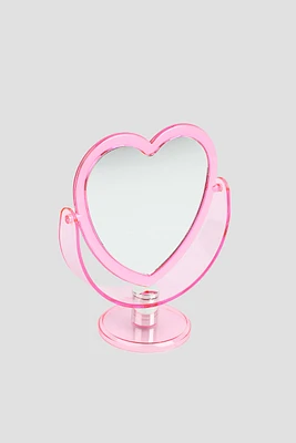 Ardene Heart Shaped Mirror in Light Pink