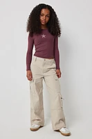 Ardene Cargo Pants in Beige | Size | 100% Cotton