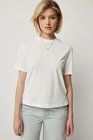Ardene Boxy Crew Neck T-Shirt in | Size | Polyester/Cotton