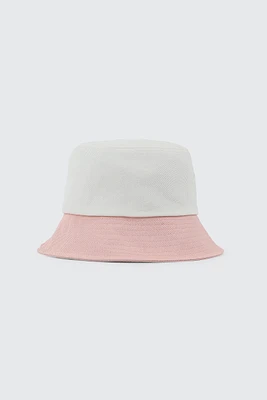 Ardene Colorblock Bucket Hat in Light Pink | 100% Cotton