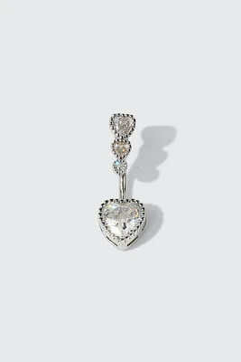 Ardene Heart Navel Piercing in Silver