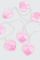 Ardene Heart Clip Light String in Light Pink