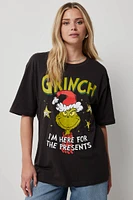 Ardene Oversized The Grinch Holiday T-Shirt in Black | Size | 100% Cotton