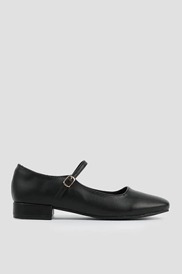 Ardene Square Toe Mary-Janes in Black | Size | Faux Leather | Eco-Conscious