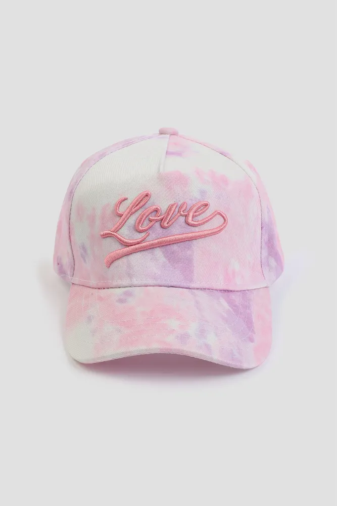 Ardene Kids Tie-Dye Cap in Light Pink