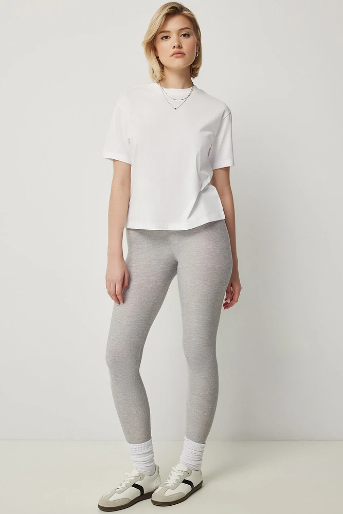 Ardene Super Soft Wide Waistband Leggings in Light Grey | Size | Polyester/Spandex