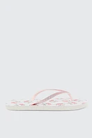Ardene Printed Flip-Flops Sandals in Red | Size | Eco-Conscious