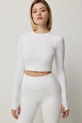 Ardene Open Back Long Sleeve T-Shirt in | Size | Nylon/Elastane | Eco-Conscious
