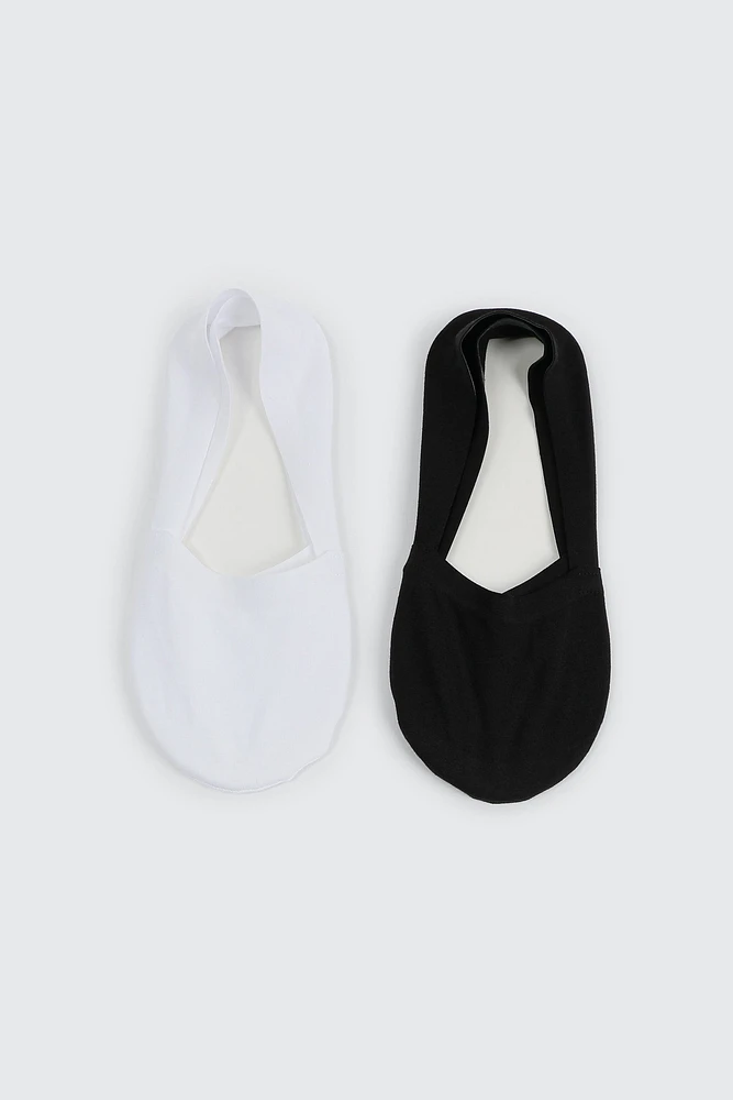 Ardene 2-Pack Shoe Liners in White | Cotton/Elastane