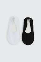 Ardene 2-Pack Shoe Liners in White | Cotton/Elastane