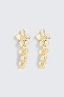 Ardene Floral Drop Earrings in Gold | Stainless Steel