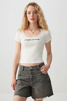 Ardene Back Tie Keyhole T-Shirt in White | Size | 100% Cotton