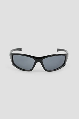 Ardene Wraparound Sporty Sunglasses in Black