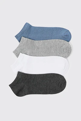 Ardene 4-Pack Bamboo Rayon Ankle Socks in Medium Blue | Polyester/Rayon/Spandex | Eco-Conscious