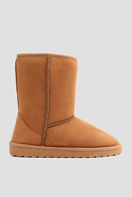 Ardene Faux Sheepskin Boots in Cognac | Size | Faux Suede | Eco-Conscious | Microfiber