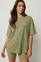 Ardene Oversized Graphic T-Shirt in Pistachio Delight | Size | Cotton | Eco-Conscious