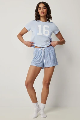 Ardene Printed Super Soft PJ Shorts in Light | Size | Polyester/Spandex | Eco-Conscious