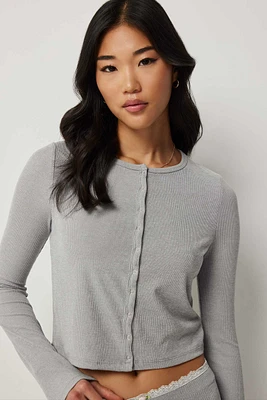 Ardene Lounge Cardigan with Snap Buttons in | Size | Polyester/Elastane | Eco-Conscious