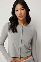Ardene Lounge Cardigan with Snap Buttons in | Size | Polyester/Elastane | Eco-Conscious