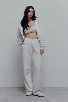 Ardene MADESOFT Fleece Straight Leg Sweatpants in Fog Grey | Size | Polyester/Cotton | Eco-Conscious