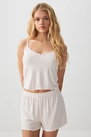 Ardene Printed Super Soft PJ Set in White | Size | Polyester/Spandex | Eco-Conscious