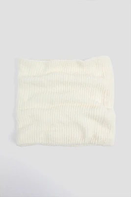 Ardene Faux Fur & Knit Snood in White | Polyester