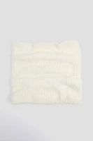 Ardene Faux Fur & Knit Snood in White | Polyester