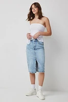 Ardene High Rise Midi Denim Skirt in | Size | Cotton/Elastane