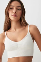 Ardene Seamless Bralette with Bow Details in | Size | Nylon/Elastane