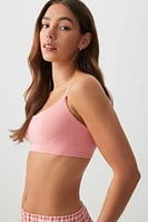 Ardene Rib Seamless Bralette in Light Pink | Size | Nylon/Elastane