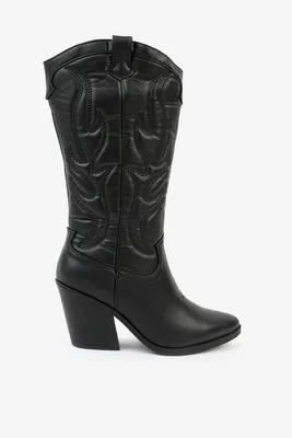 Ardene Knee-High Cowboy Boots in | Size | Faux Leather/Rubber