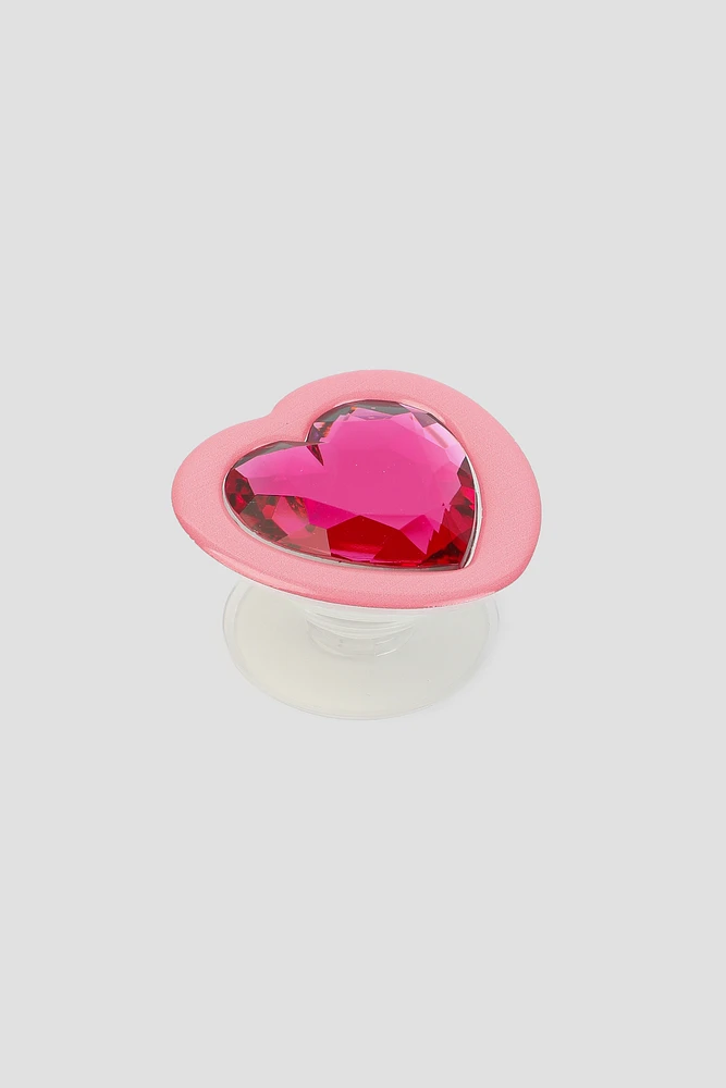 Ardene Heart Phone Ring in Pink